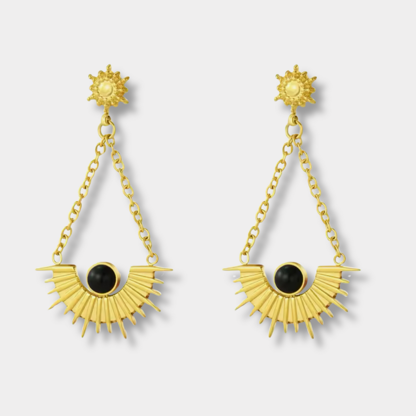 Natural Stone Spike Drop Earrings