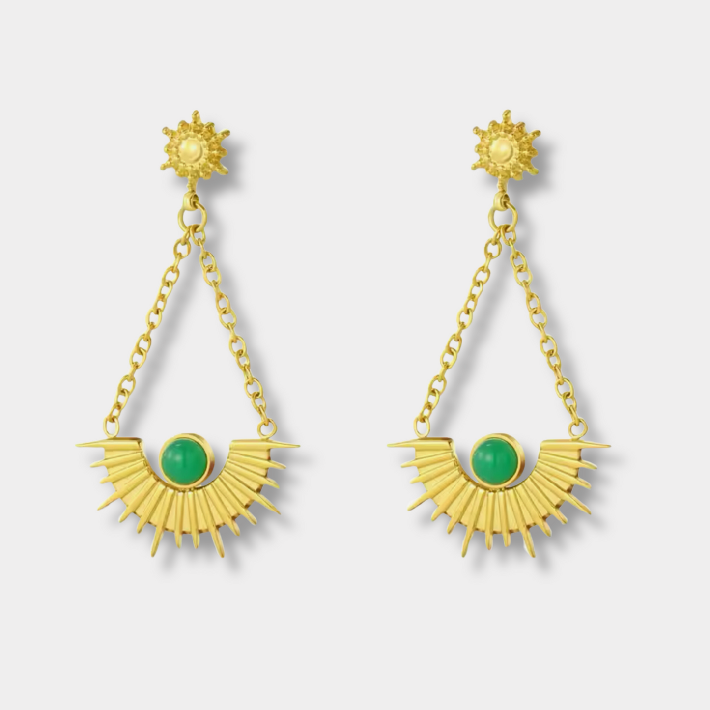 Natural Stone Spike Drop Earrings