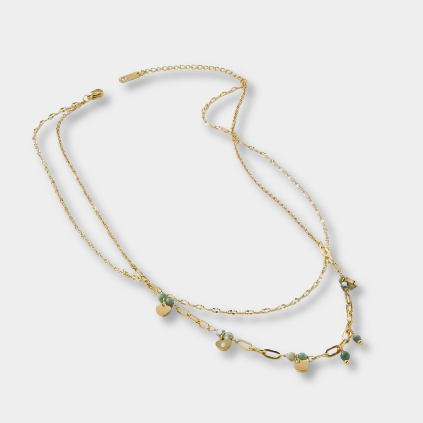 Double Layer Beaded Heart Necklaces