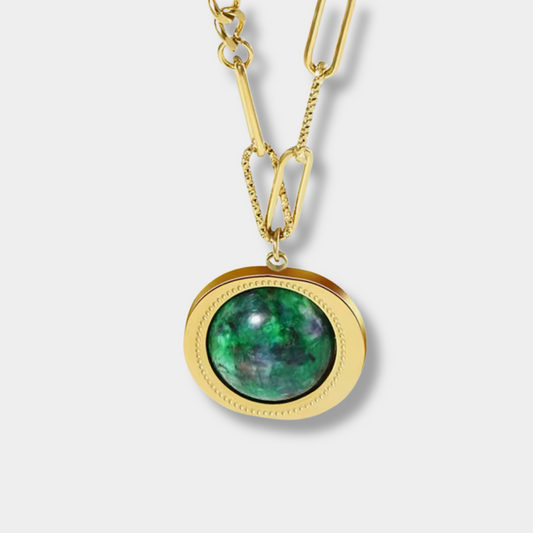 Green Natural Stone Necklace