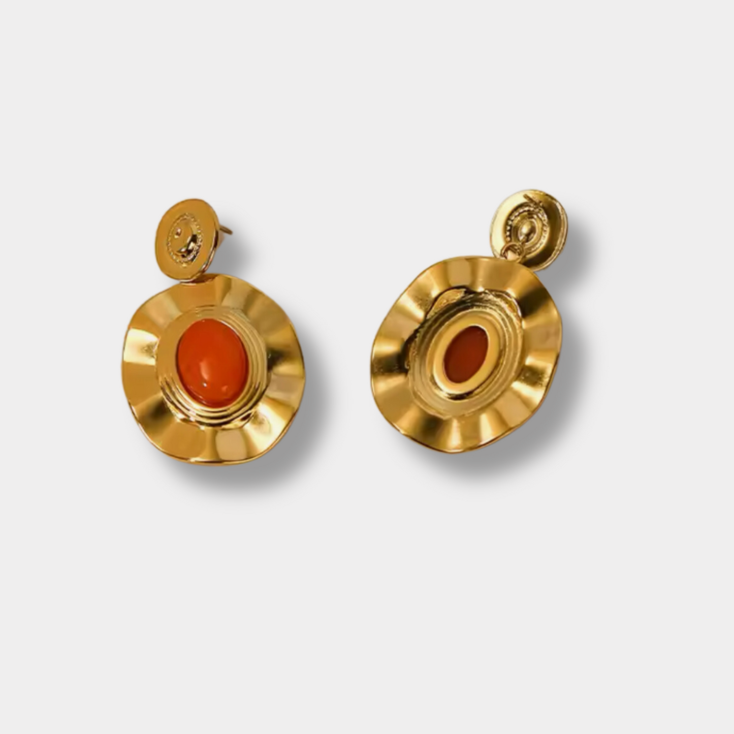 Orange Sunstone Drop Earrings