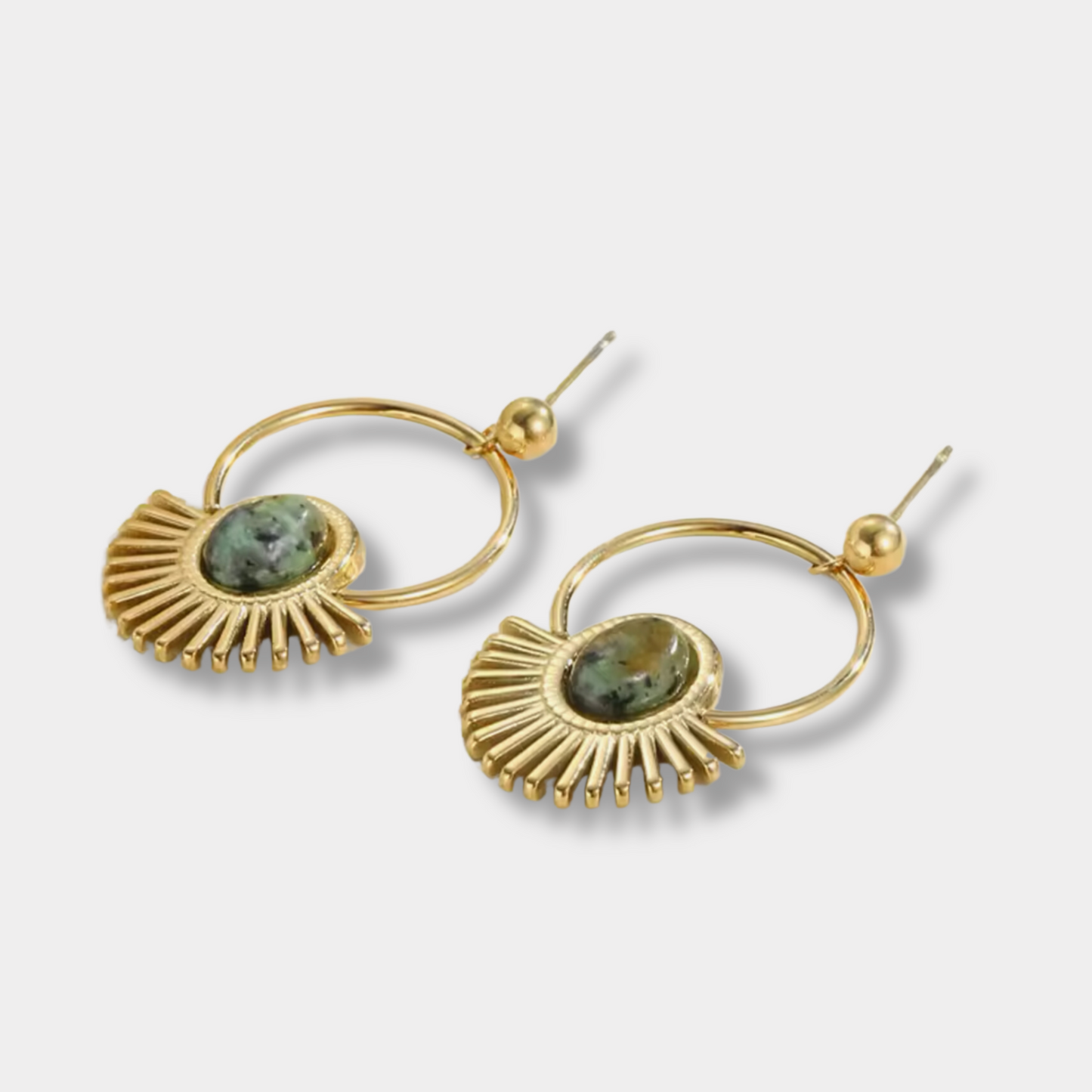 Natural Stone Drop Earrings