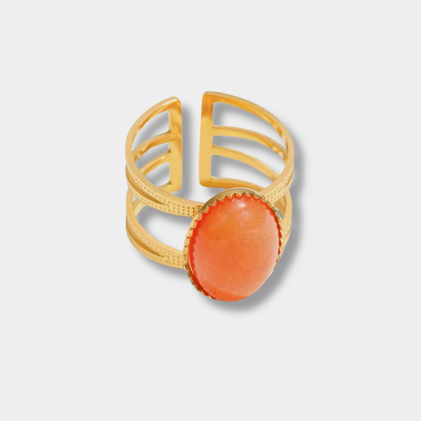 Orange Natural Stone Ring