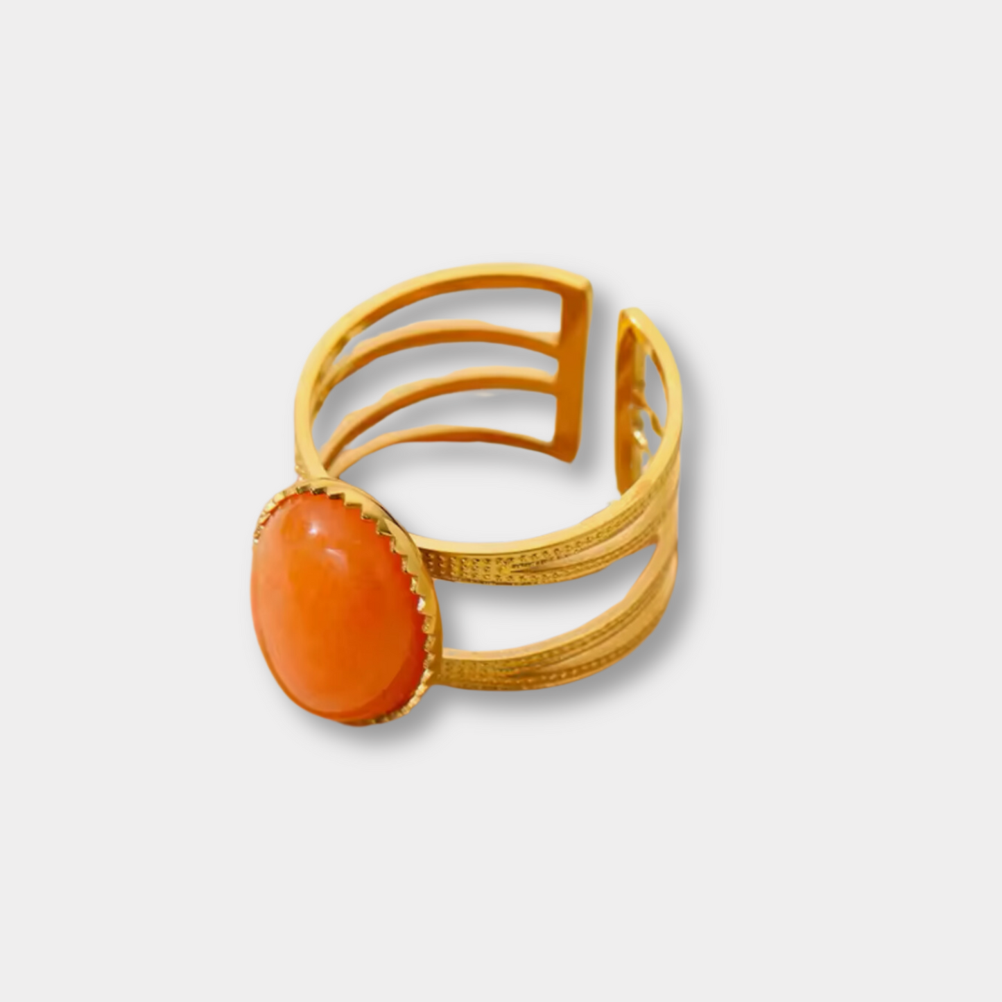 Orange Natural Stone Ring
