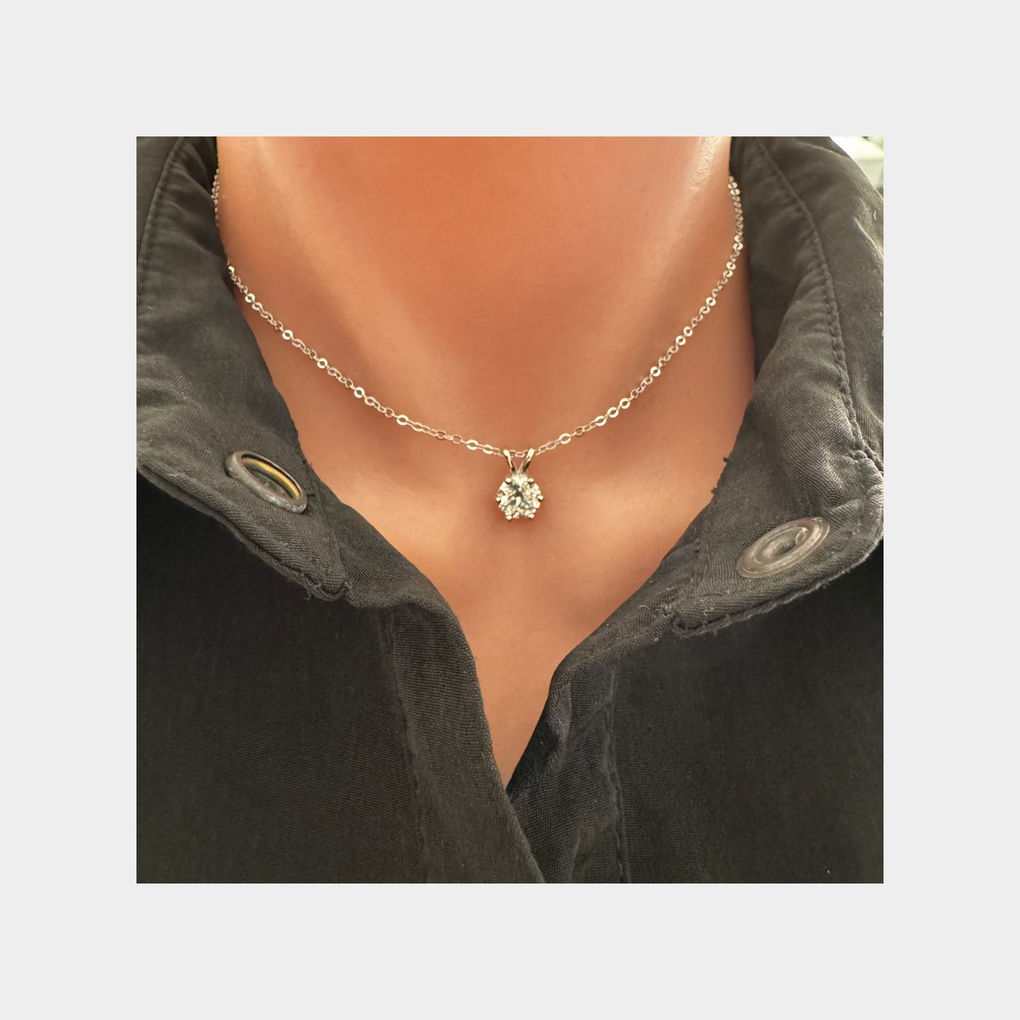 Classic Single Moissanite Necklace