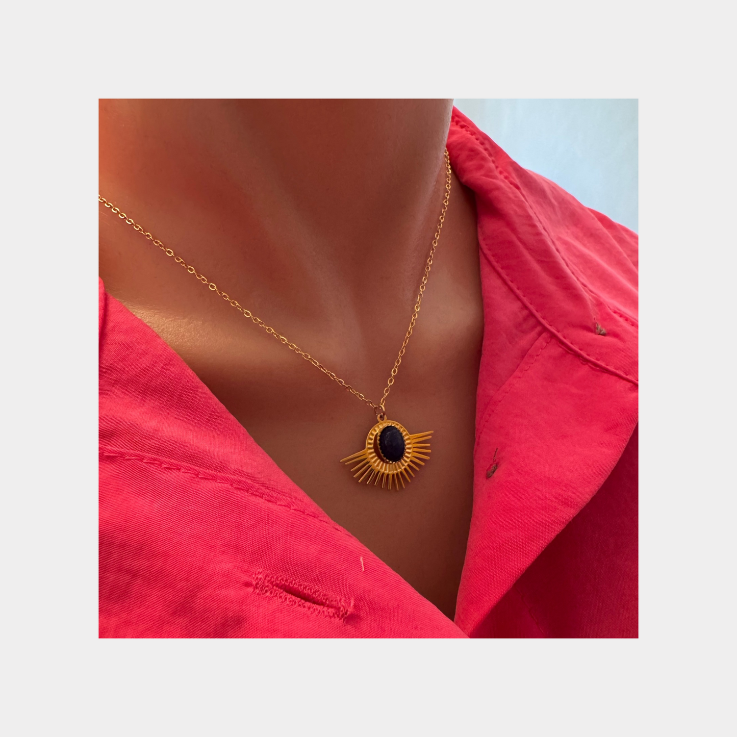 Blue Natural Stone Necklace