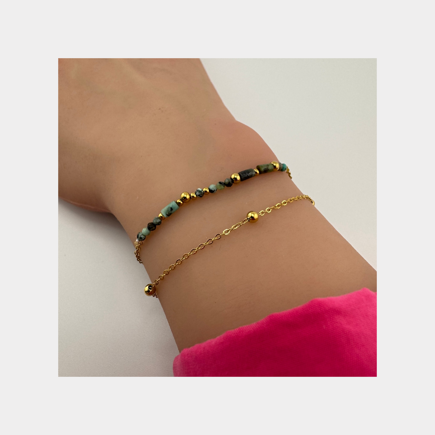 Minimalist Double Layer Beaded Bracelet
