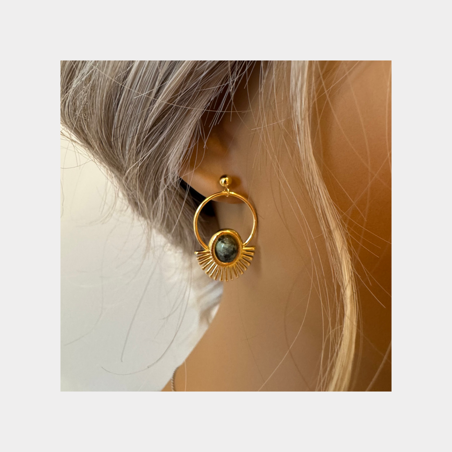 Natural Stone Drop Earrings