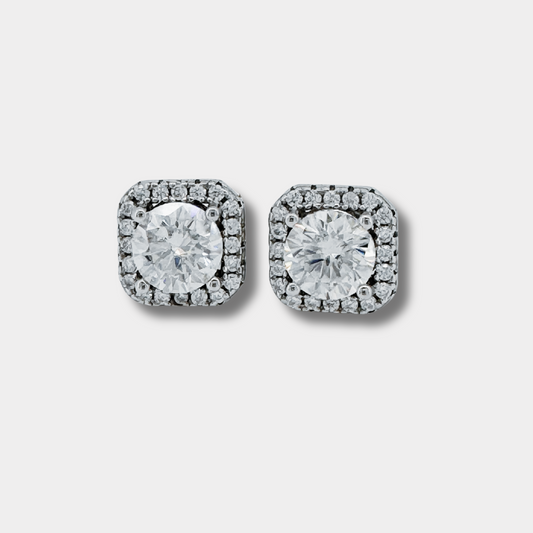 Vintage Cushion Moissanite Earrings