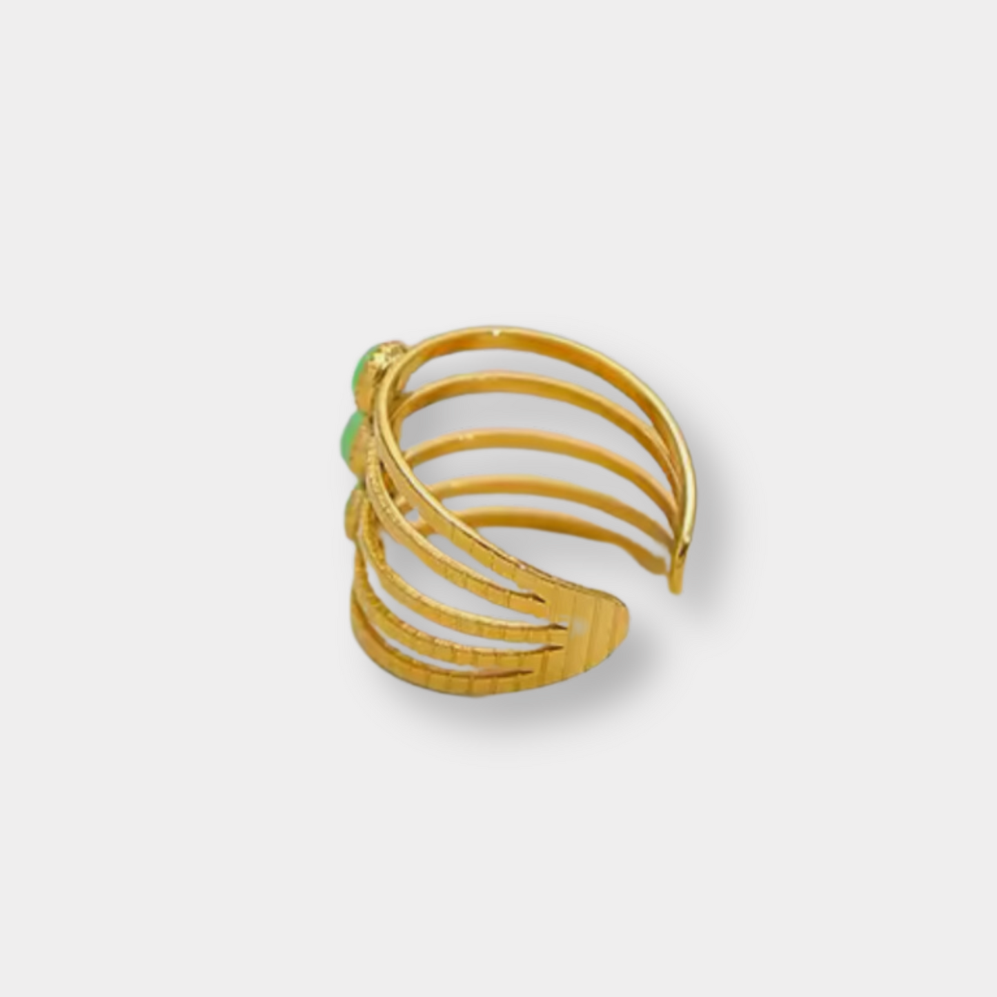 Green Opal Wide Ring
