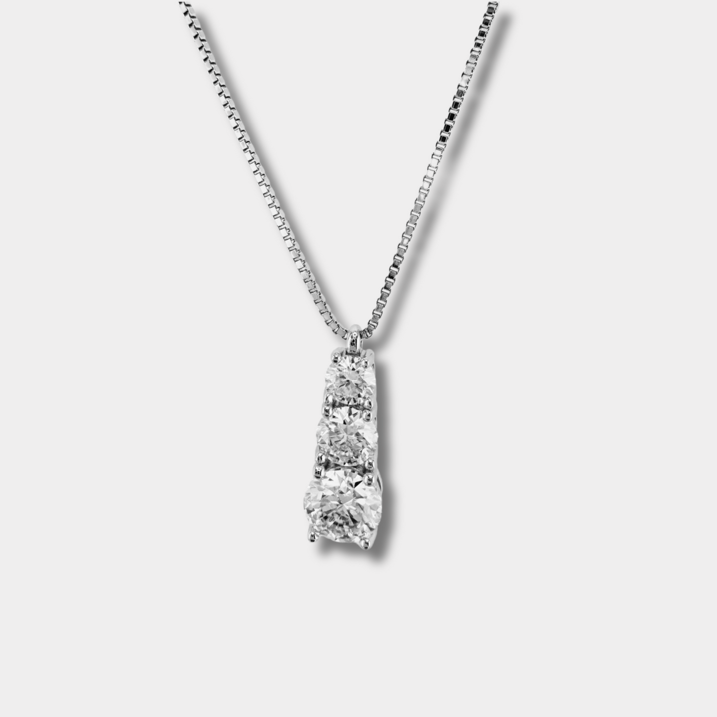 Triple Sparkle Moissanite Necklace