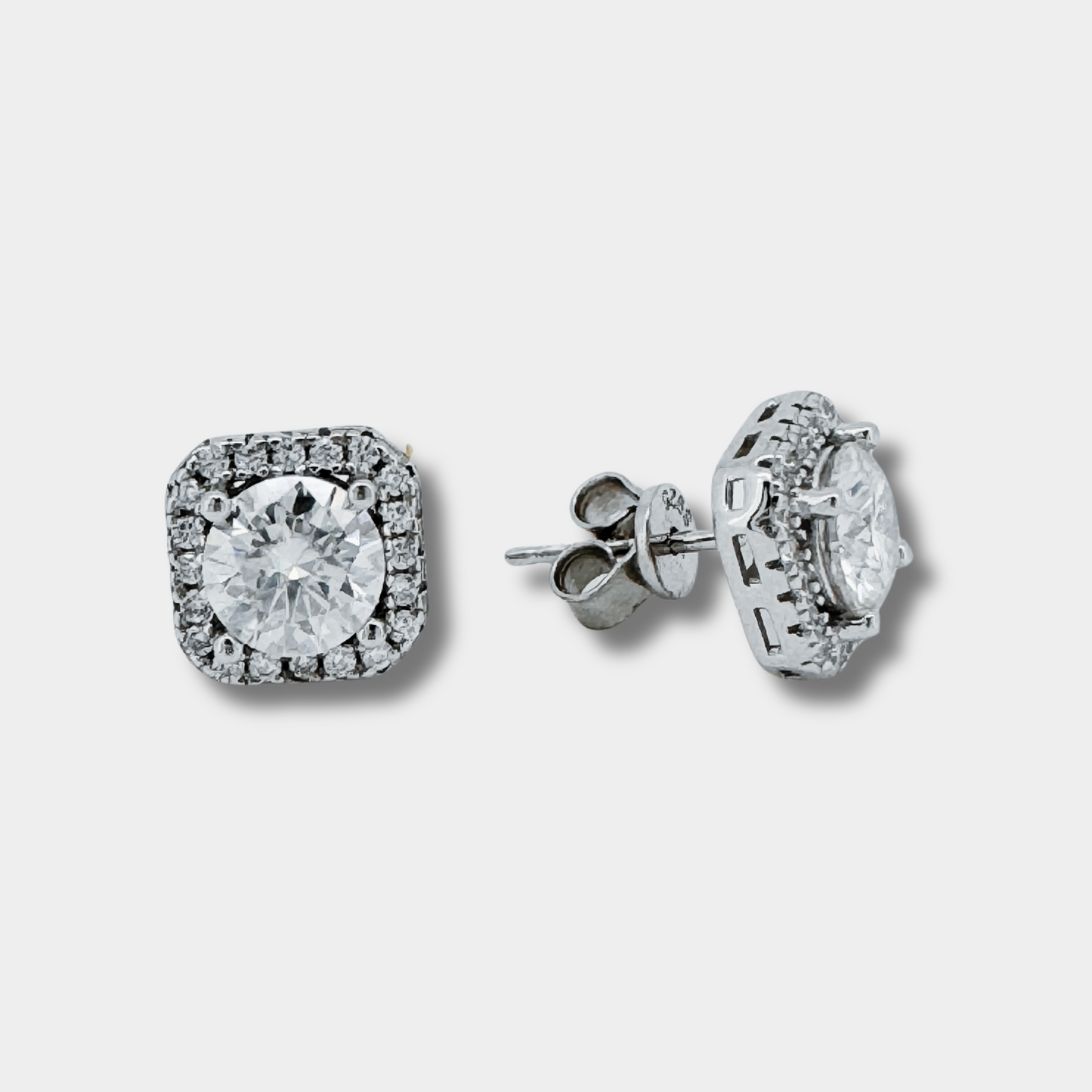 Vintage Cushion Moissanite Earrings