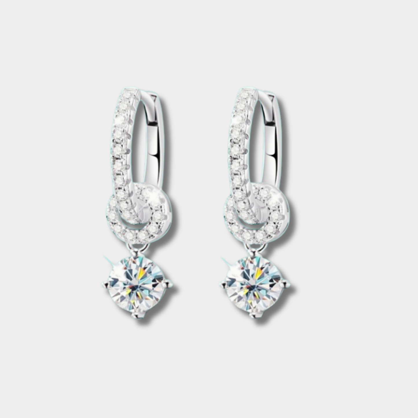 Huggie Hoop Moissanite Drop Earrings