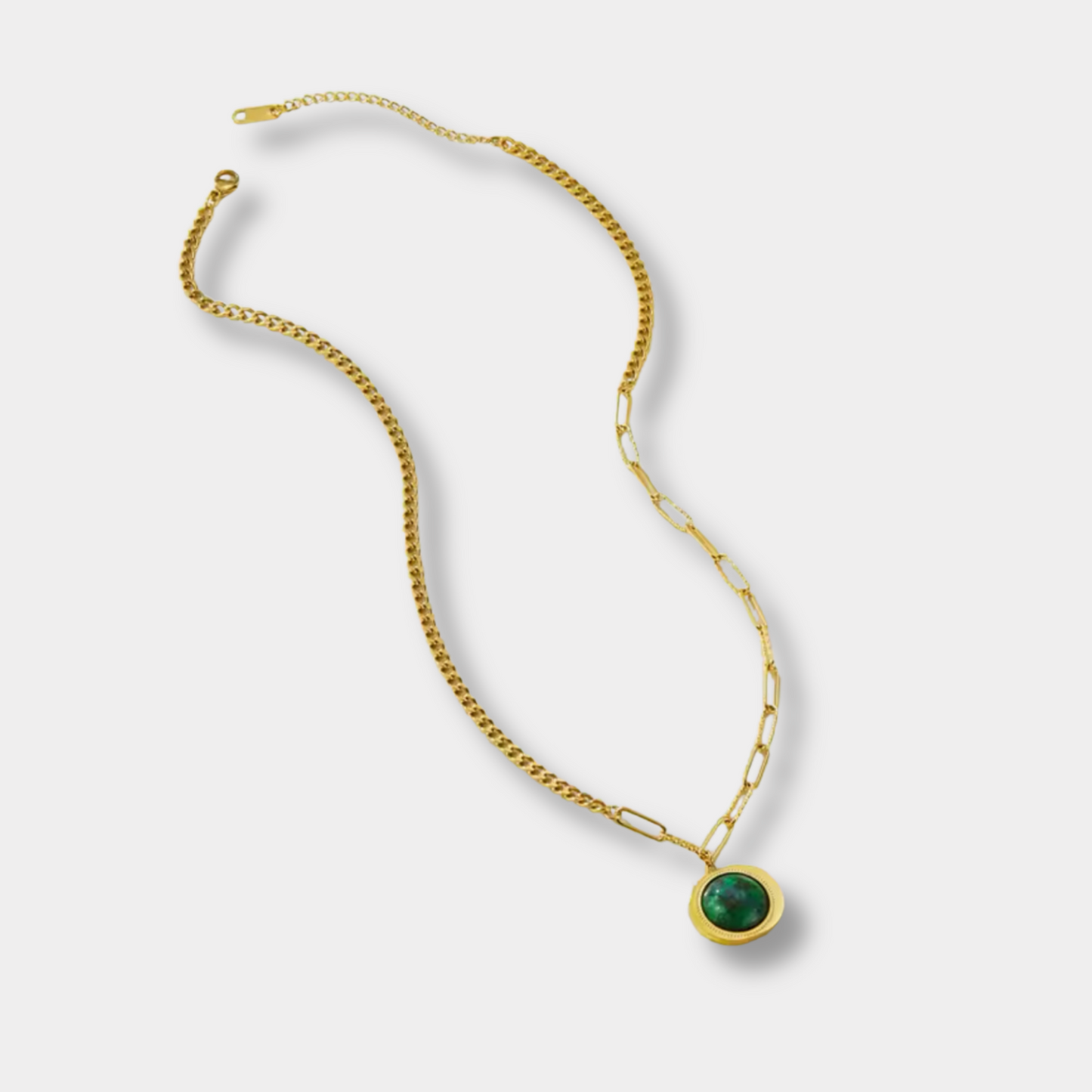Green Natural Stone Necklace