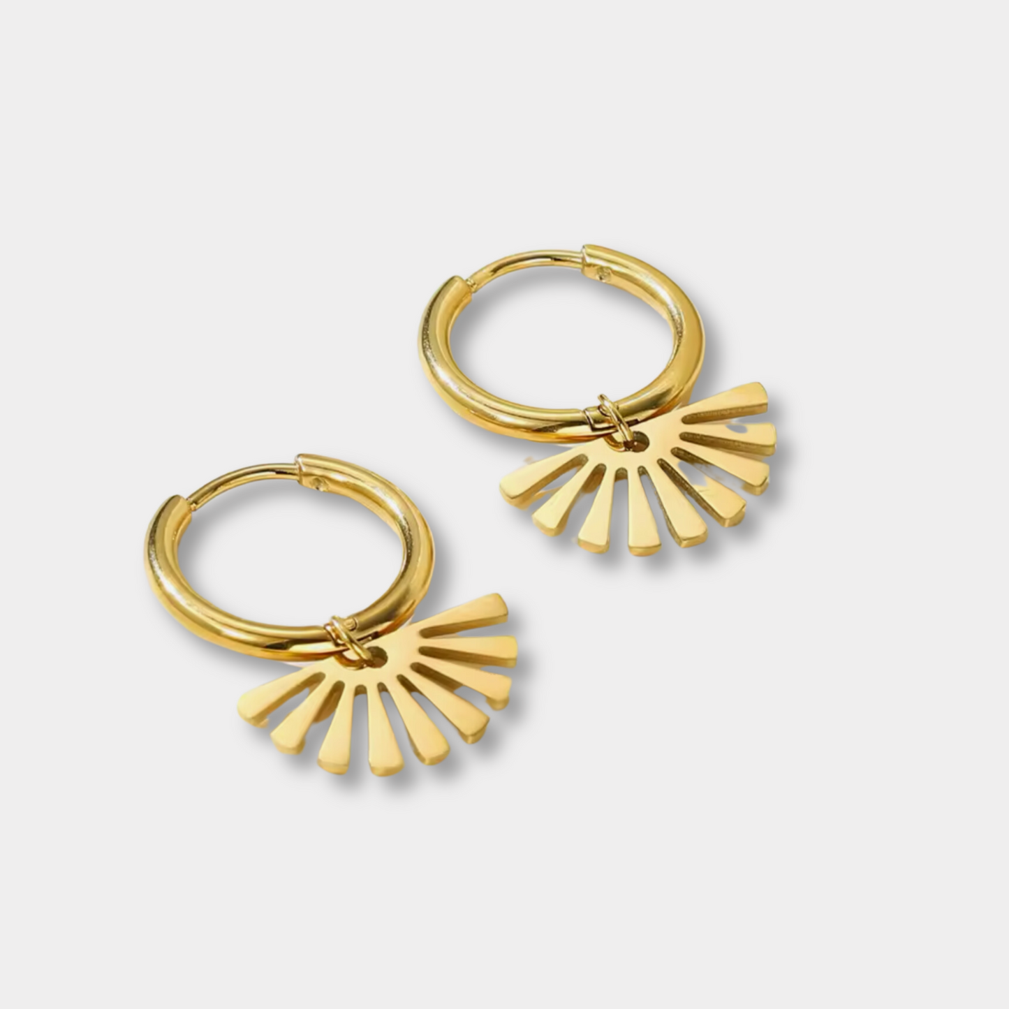 Fan Pendant Hoop Earrings