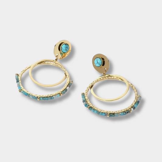 Turquoise Natural Stone Drop Earrings