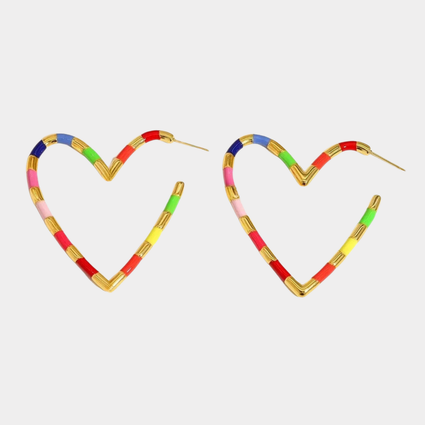 Colourful Heart Hoop Earrings