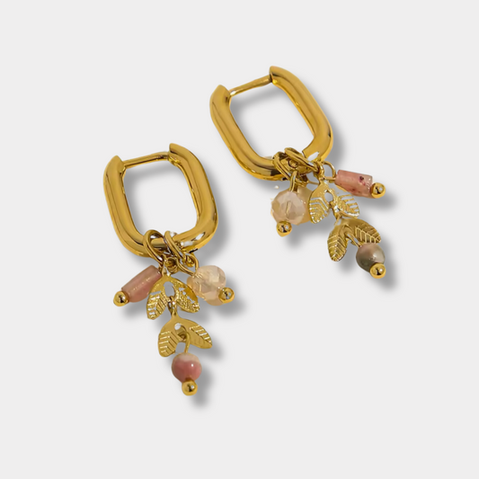 Petite Pink Charm U-Hoop Earrings