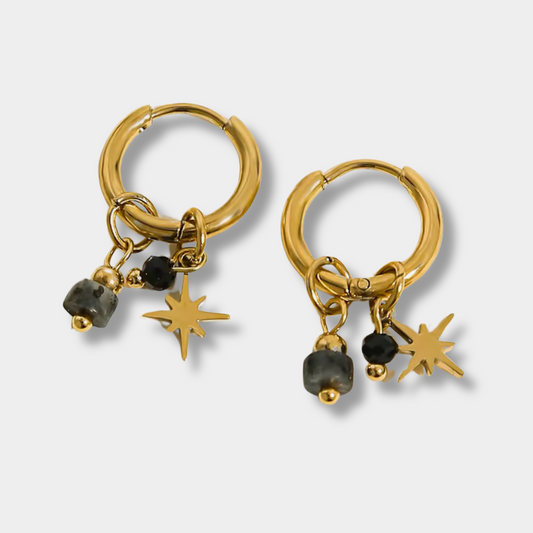 Petite Huggie Hoop Star Charm Earrings