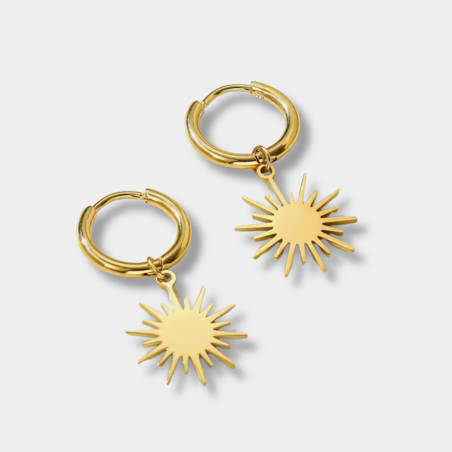 Petite Sun Pendant Drop Earrings