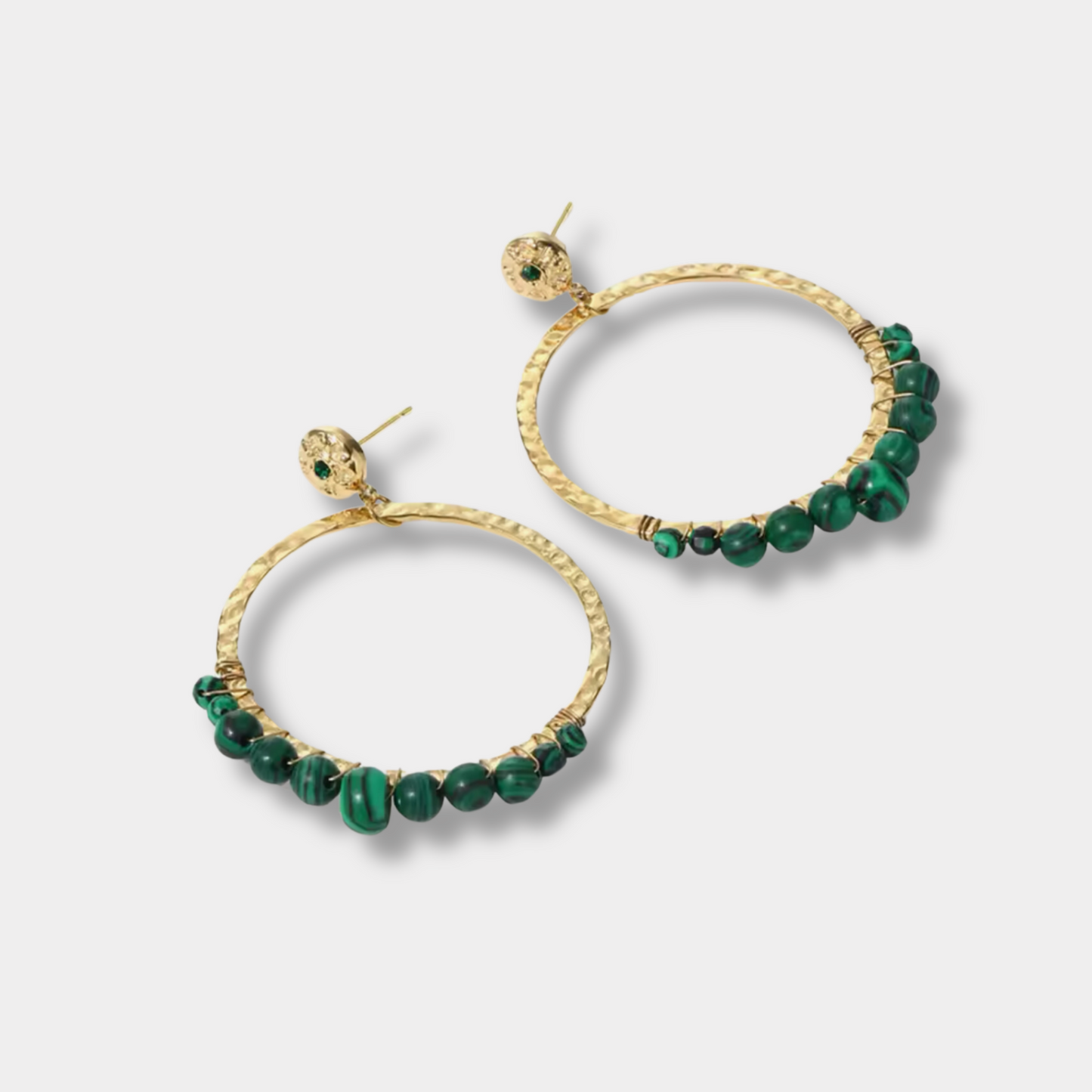 Round Beaded Drop Earrings