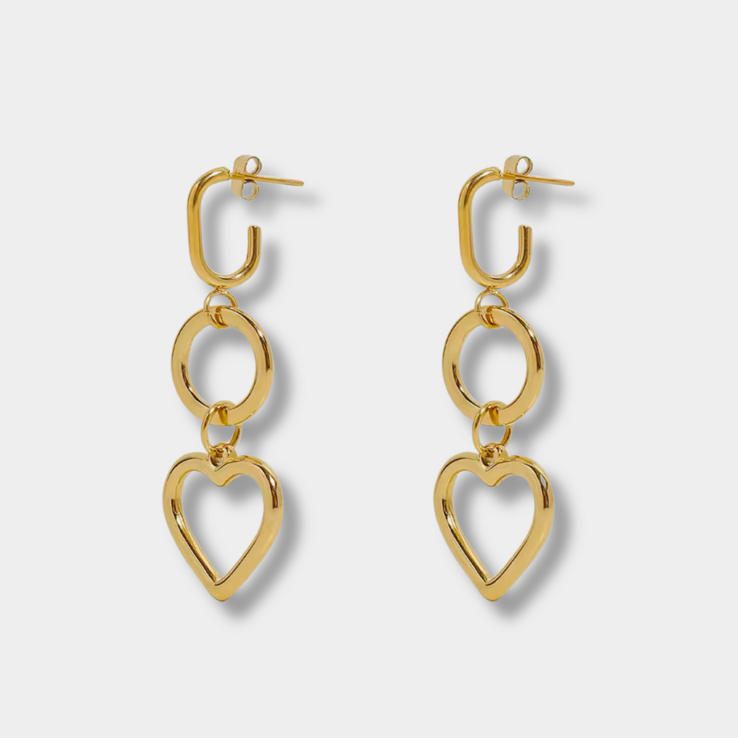 Heart Dangle Drop Earrings