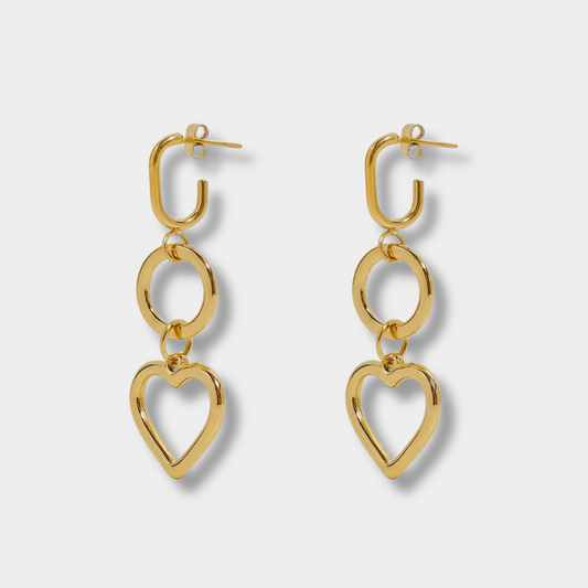 Heart Dangle Drop Earrings