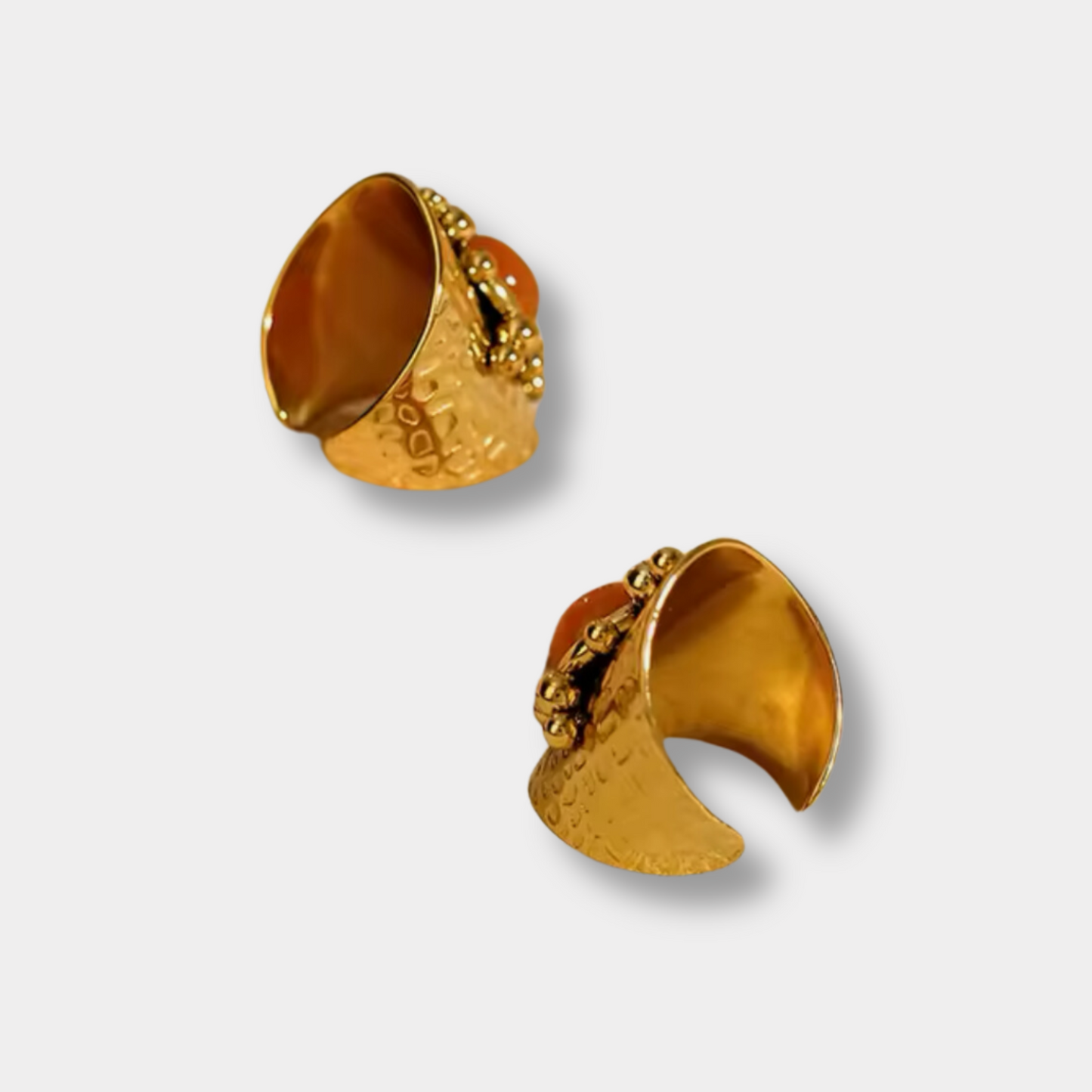 Wide Orange Stone Ring