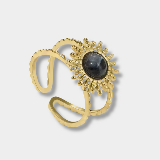 Natural Stone Flower Ring
