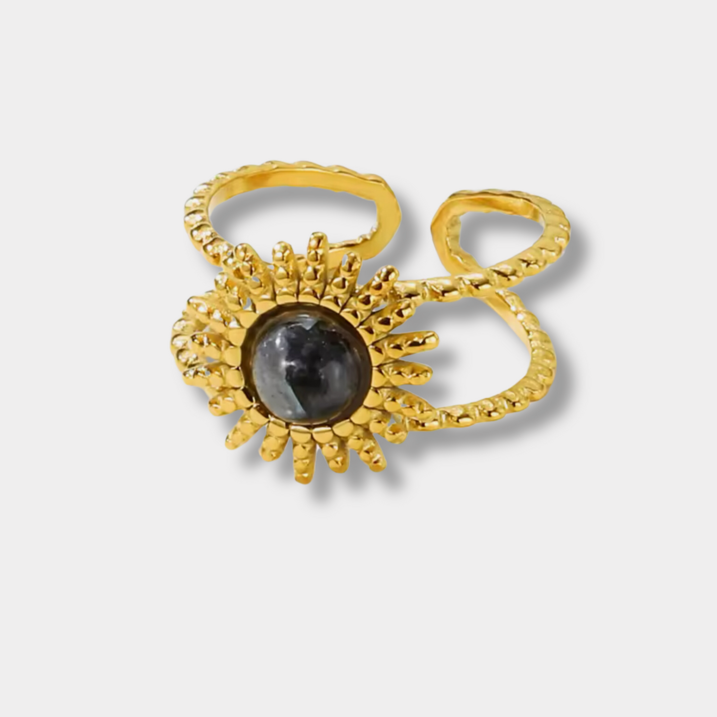 Natural Stone Flower Ring
