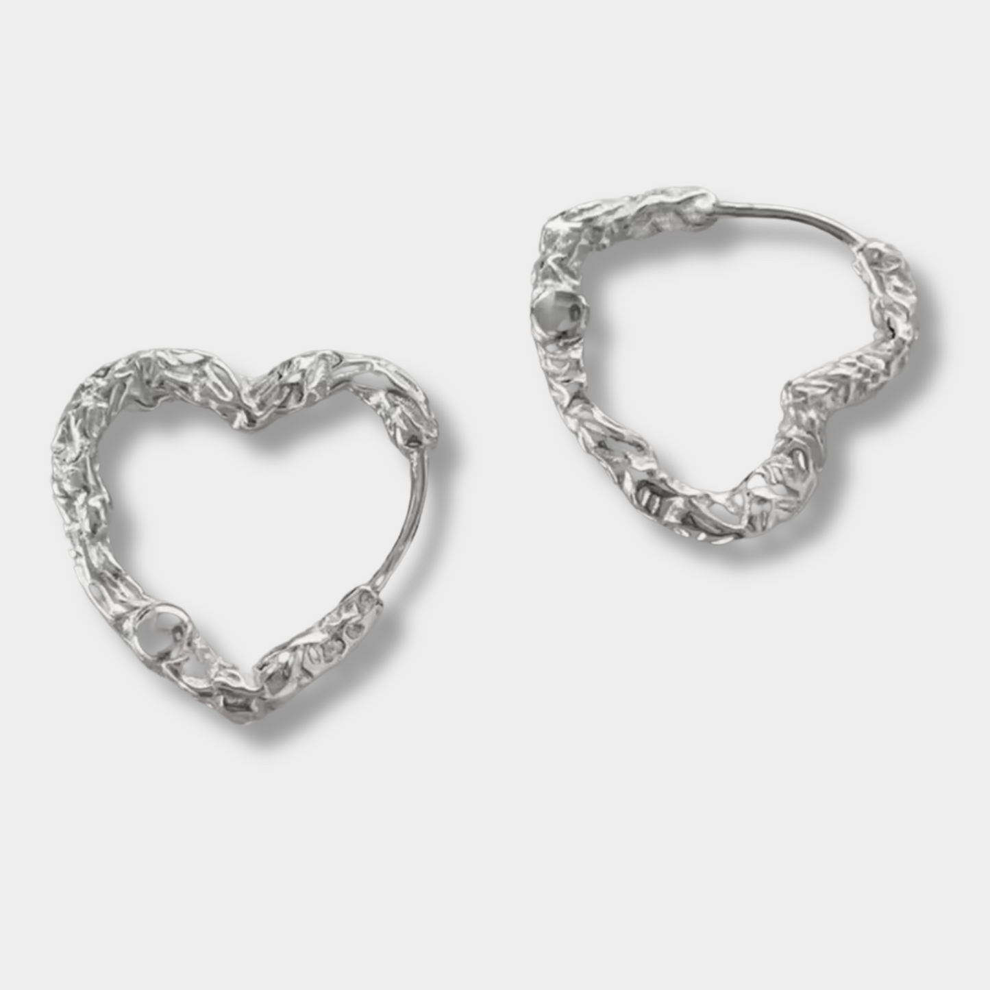 Textured Heart Hoop Earrings