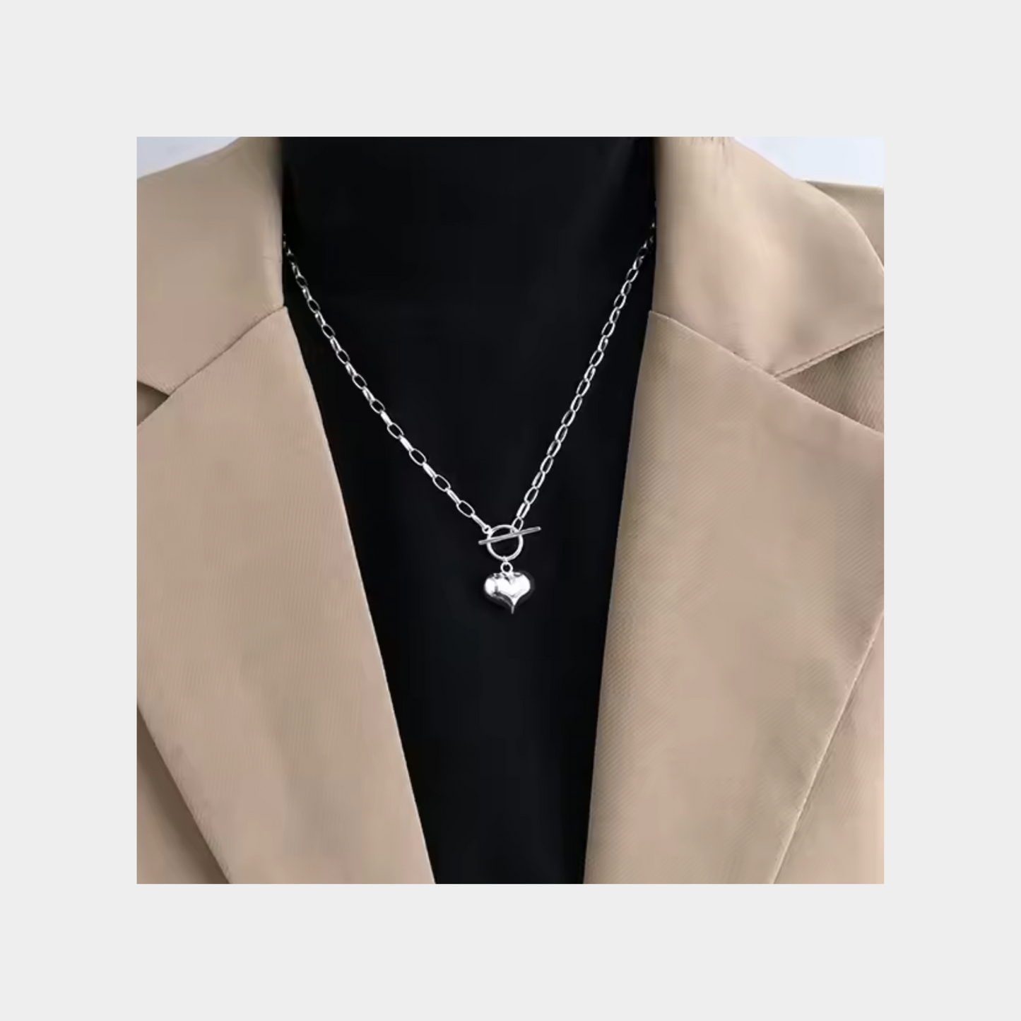 Heart T-Bar Necklace