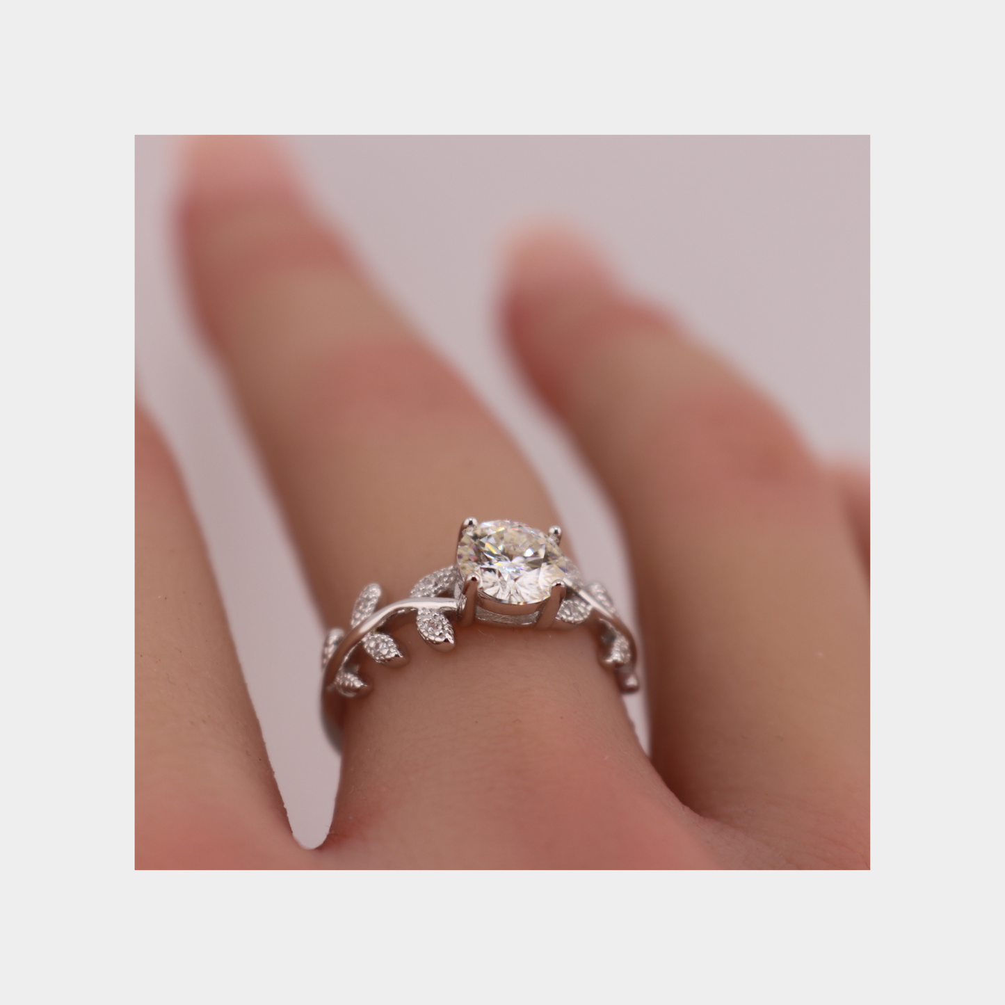 Leaf Moissanite Ring