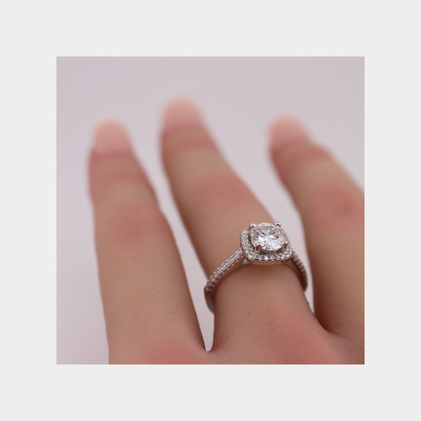 Cute Cushion Moissanite Ring