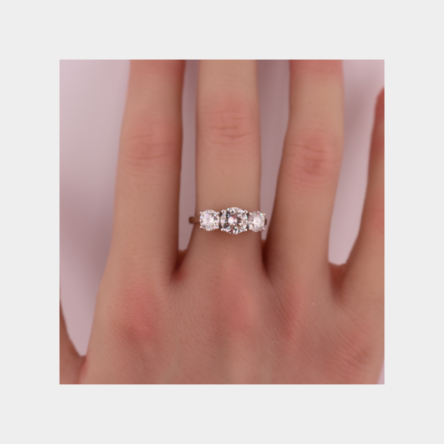 Triple Sparkle Moissanite Ring