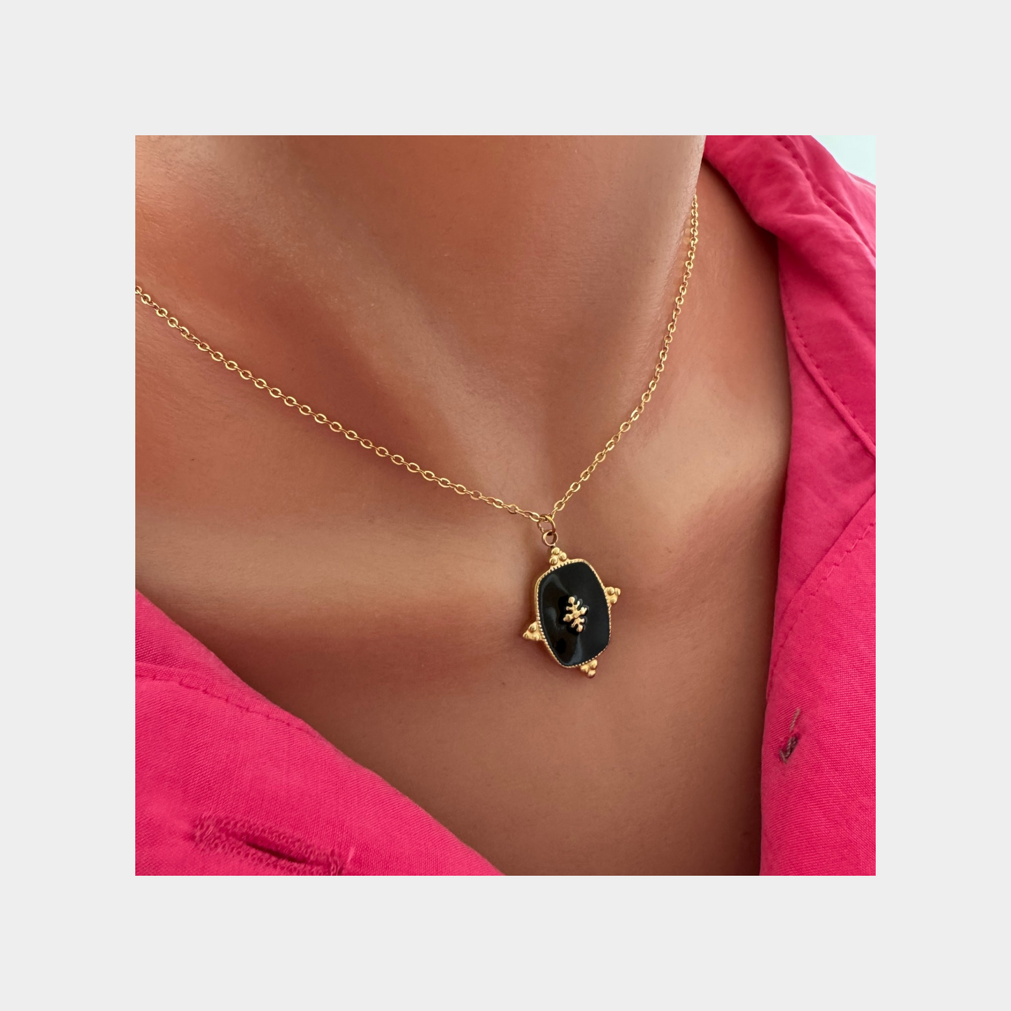 Black Natural Stone Necklace