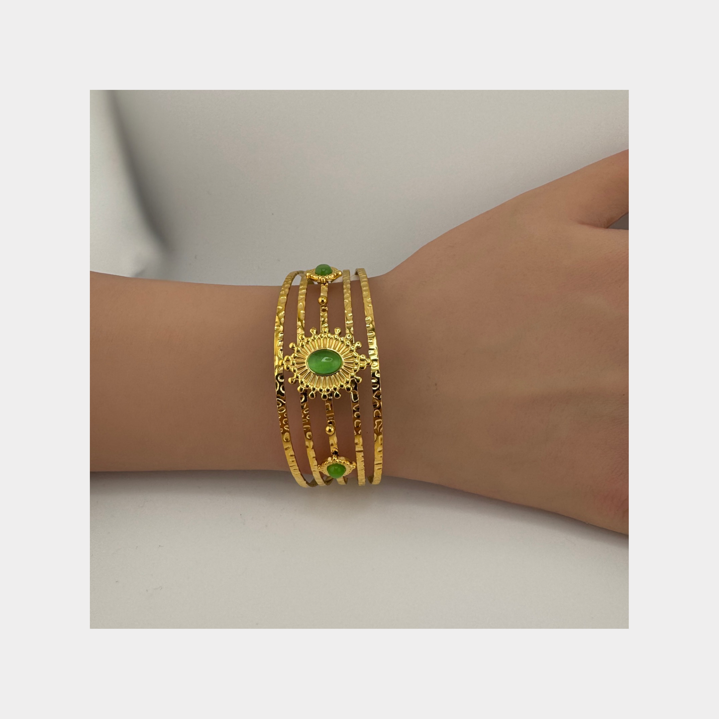 Green Opal Cuff Bangle