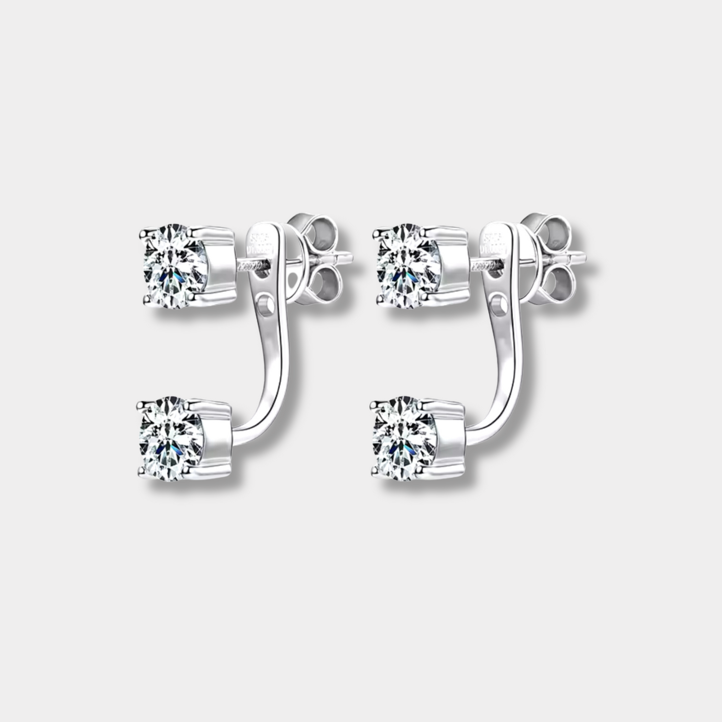 Moissanite Double Stud Earrings