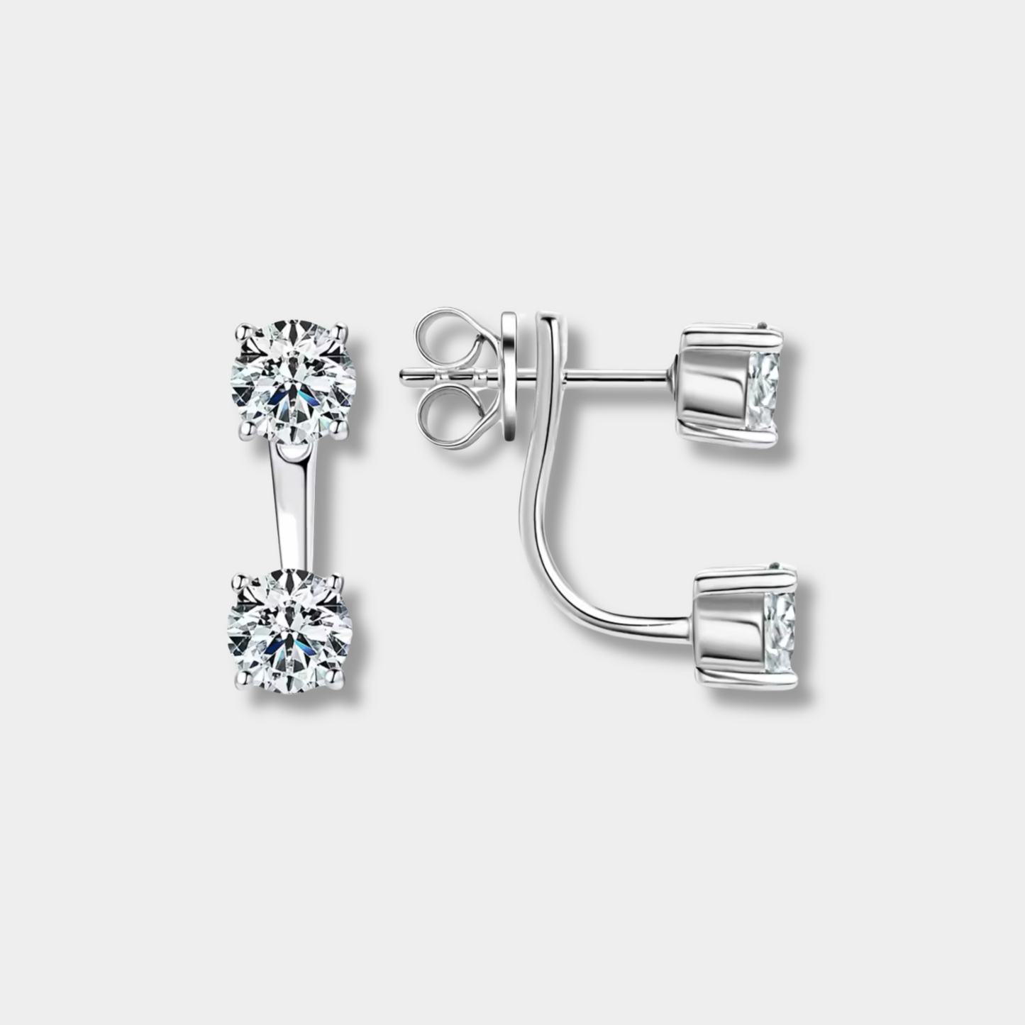 Moissanite Double Stud Earrings