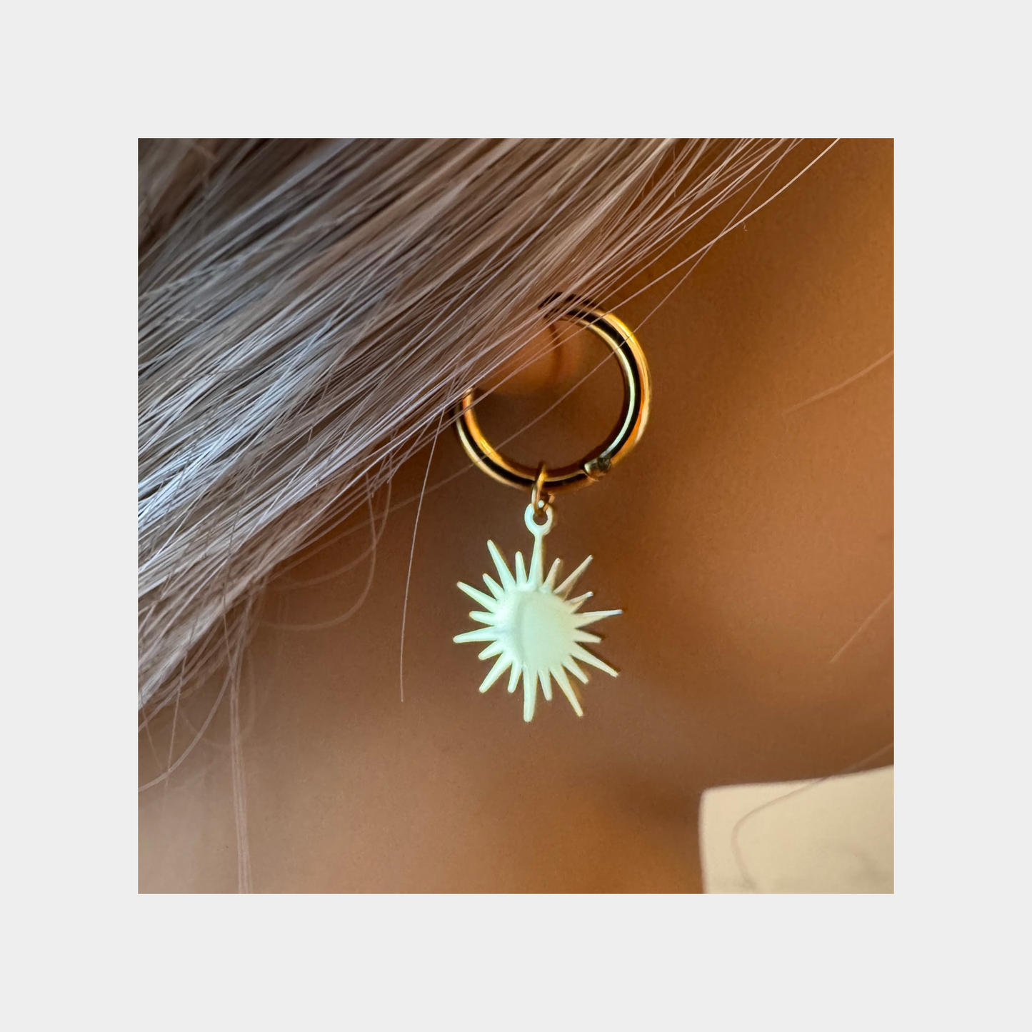 Petite Sun Pendant Drop Earrings