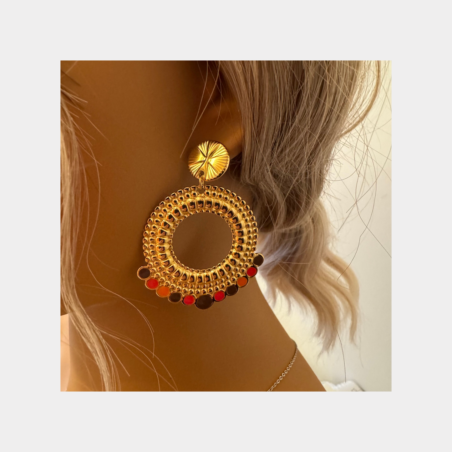 Round Drop Earrings