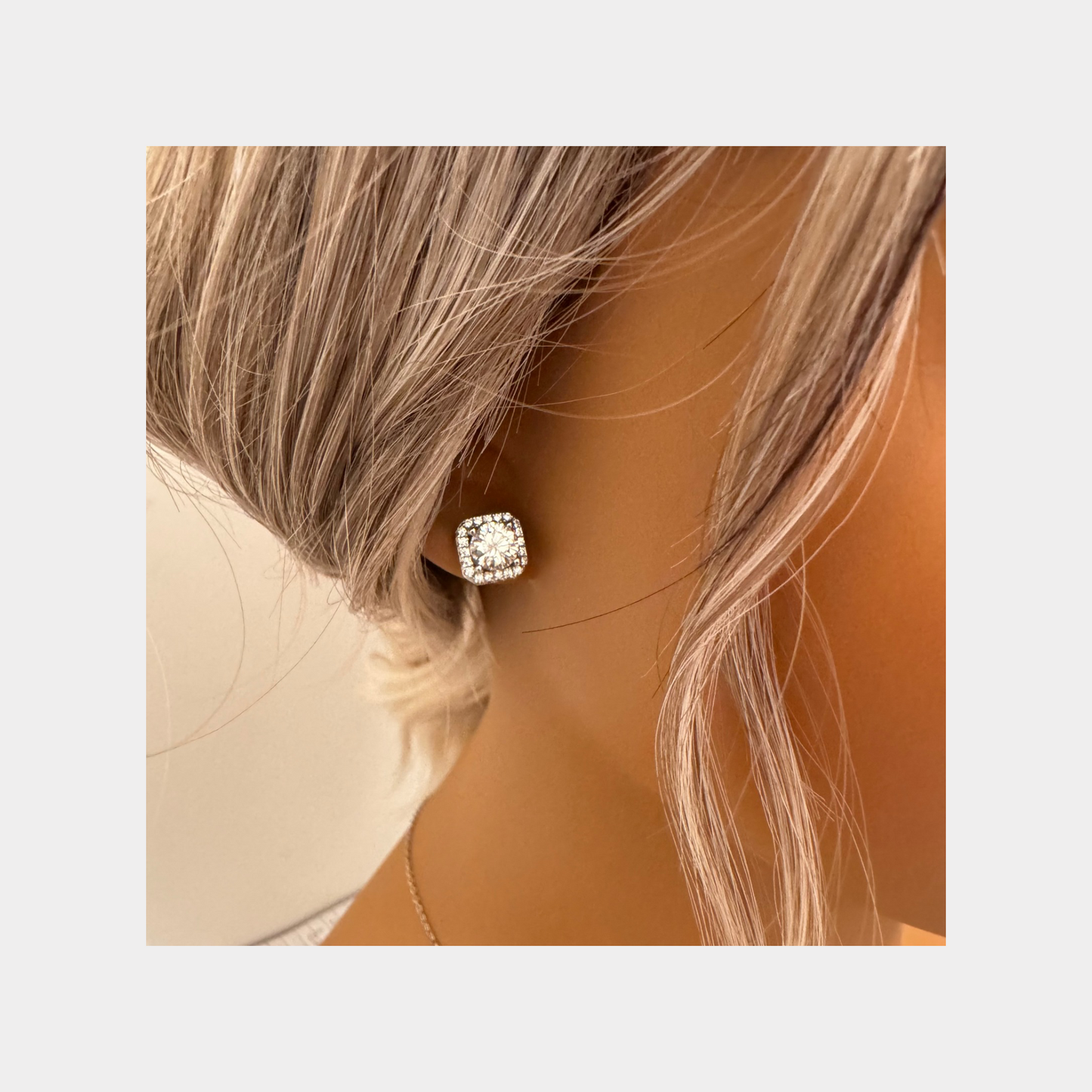 Vintage Cushion Moissanite Earrings